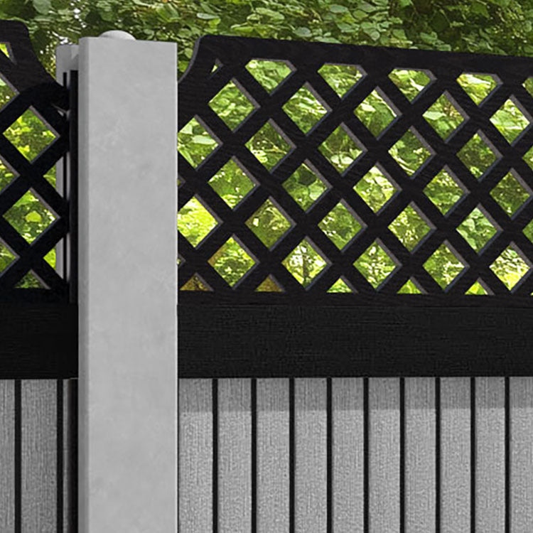 Virtis Regal Hive Fence Panel - Light Grey - for existing concrete posts