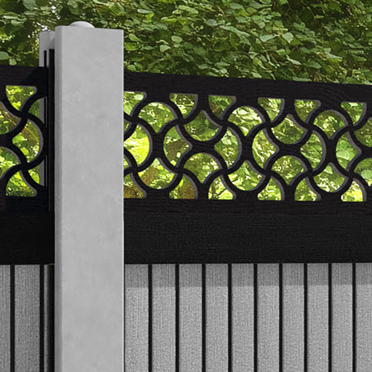 Virtis Vida Fence Panel - Light Grey - for existing concrete posts