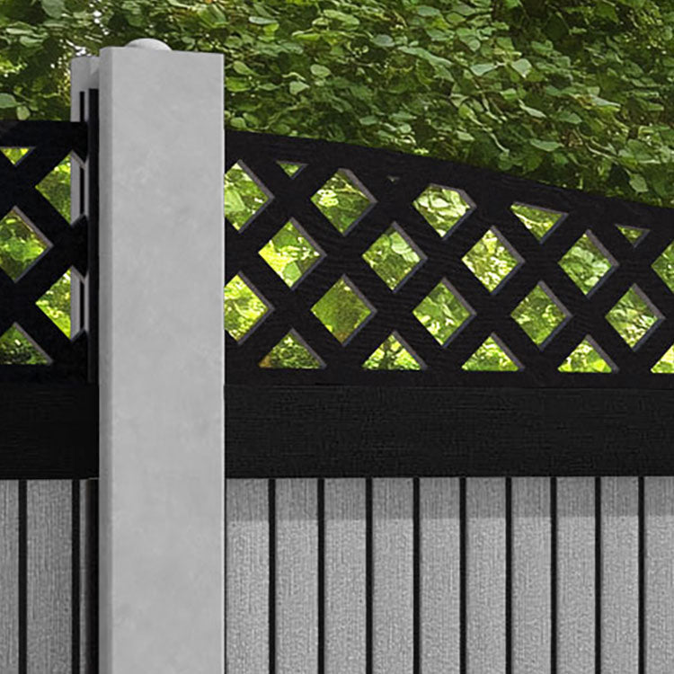 Virtis Low Wave Fence Panel - Light Grey - for existing concrete posts