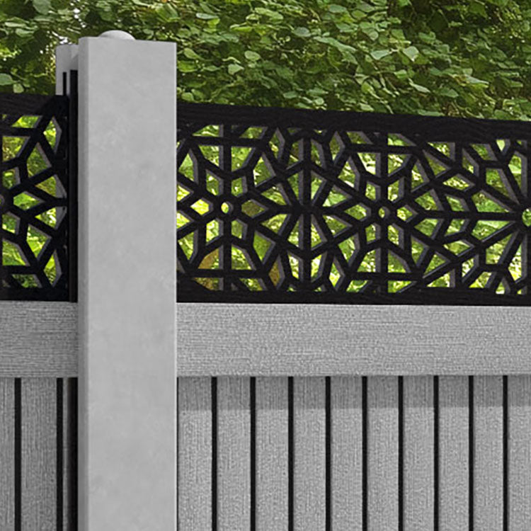 Virtis Alnara Fence Panel - Light Grey - for existing concrete posts