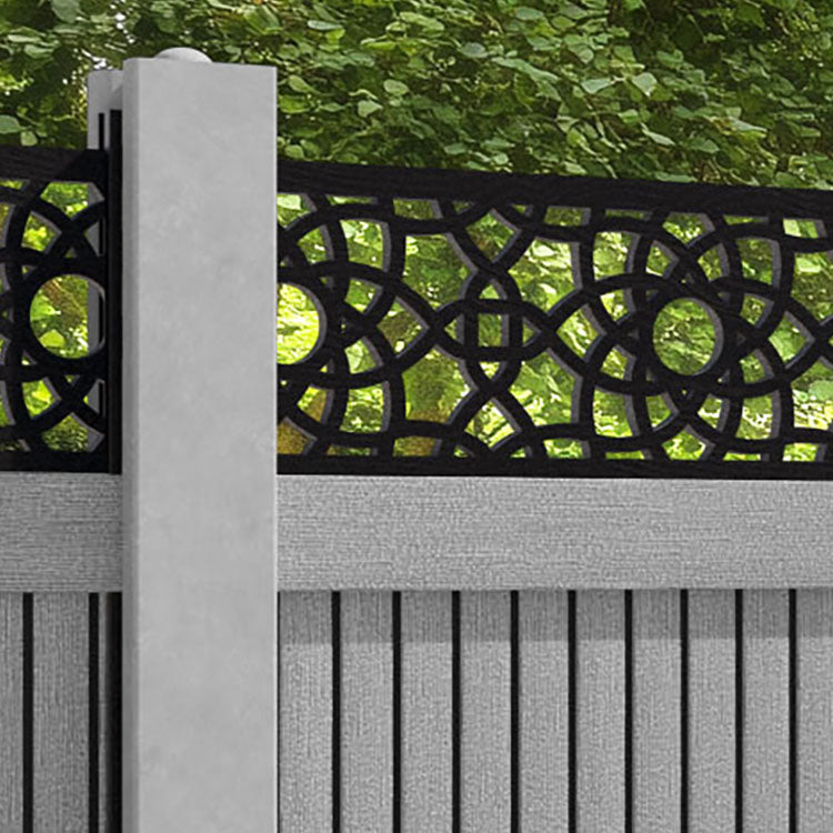 Virtis Ambar Fence Panel - Light Grey - for existing concrete posts