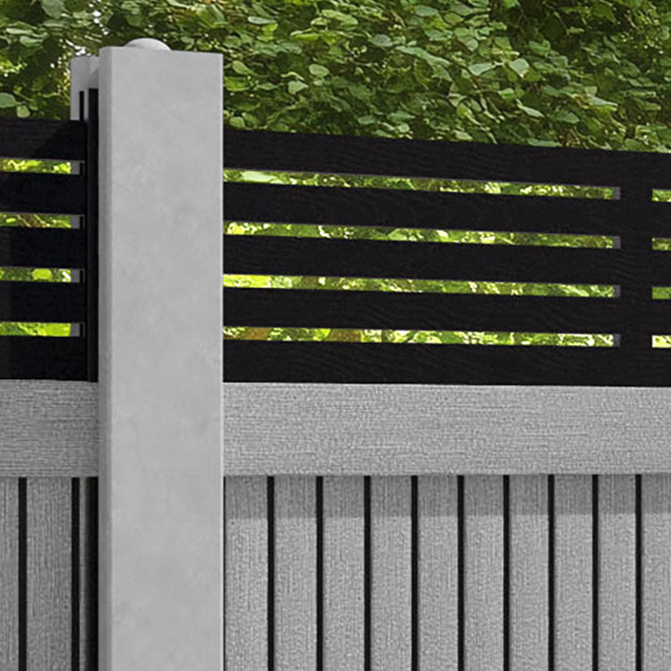 Virtis Aspen Fence Panel - Light Grey - for existing concrete posts