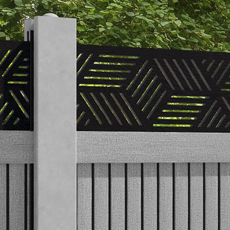 Virtis Cubed Fence Panel - Light Grey - for existing concrete posts