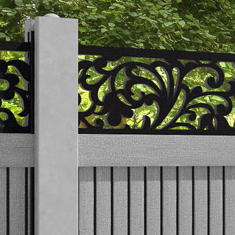 Virtis Eden Fence Panel - Light Grey - for existing concrete posts