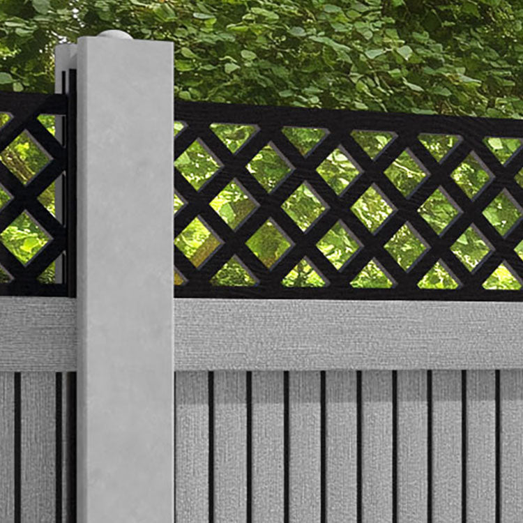 Virtis Hive Fence Panel - Light Grey - for existing concrete posts