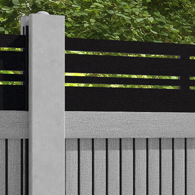 Virtis Linea Fence Panel - Light Grey - for existing concrete posts