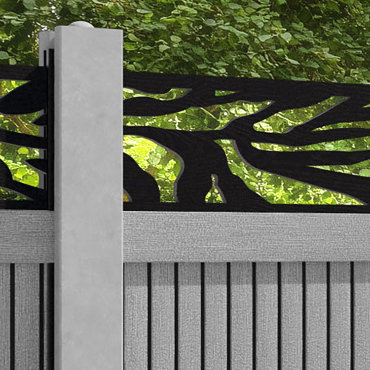 Virtis Malawi Fence Panel - Light Grey - for existing concrete posts