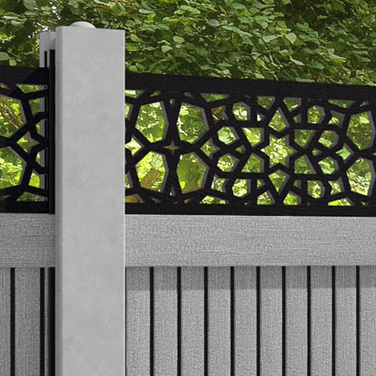 Virtis Nazira Fence Panel - Light Grey - for existing concrete posts