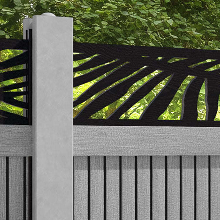 Virtis Palm Fence Panel - Light Grey - for existing concrete posts