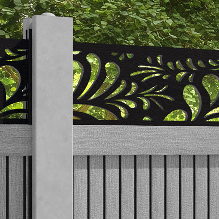 Virtis Petal Fence Panel - Light Grey - for existing concrete posts