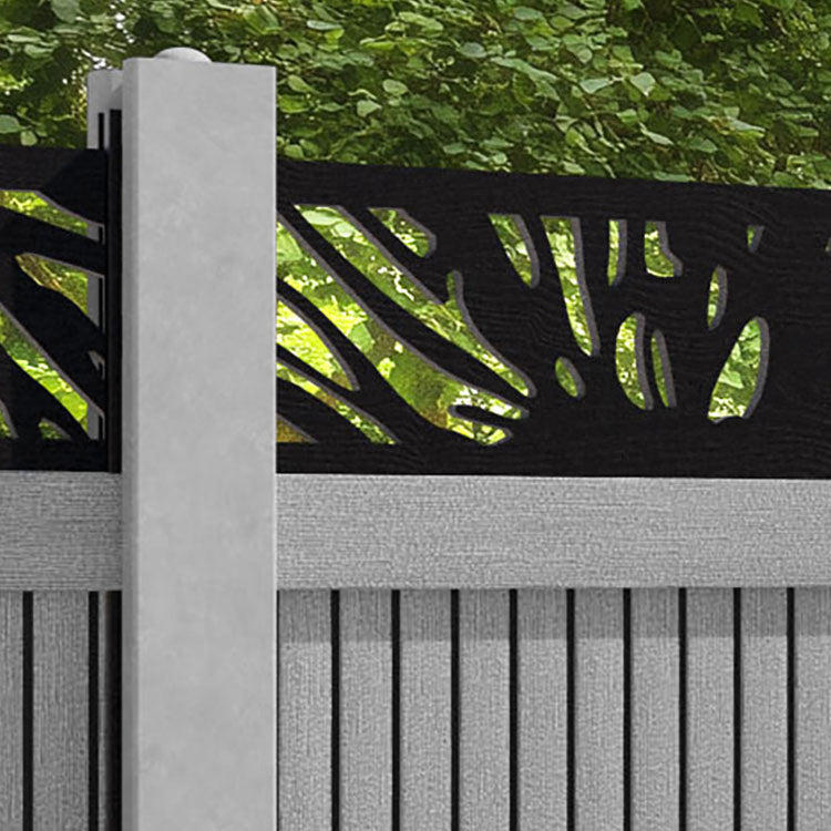 Virtis Poppy Fence Panel - Light Grey - for existing concrete posts