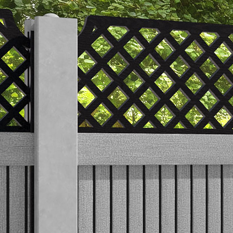 Virtis Regal Hive Fence Panel - Light Grey - for existing concrete posts