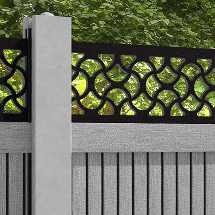 Virtis Vida Fence Panel - Light Grey - for existing concrete posts
