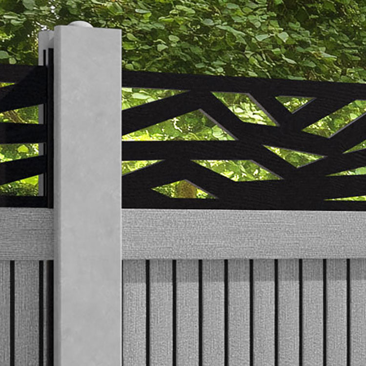 Virtis Zenith Fence Panel - Light Grey - for existing concrete posts