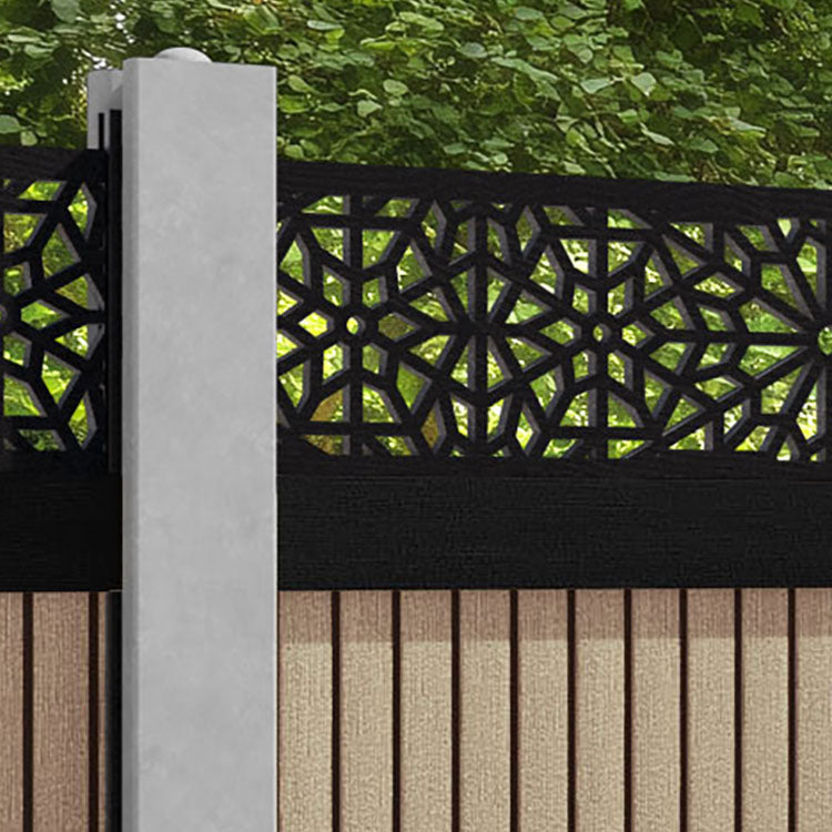 Virtis Alnara Fence Panel - Light Oak - for existing concrete posts