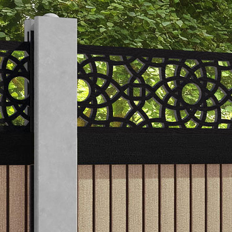 Virtis Ambar Fence Panel - Light Oak - for existing concrete posts