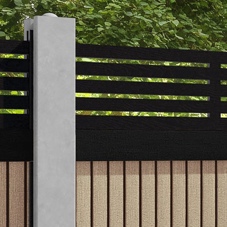 Virtis Aspen Fence Panel - Light Oak - for existing concrete posts