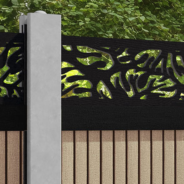 Virtis Botanic Fence Panel - Light Oak - for existing concrete posts