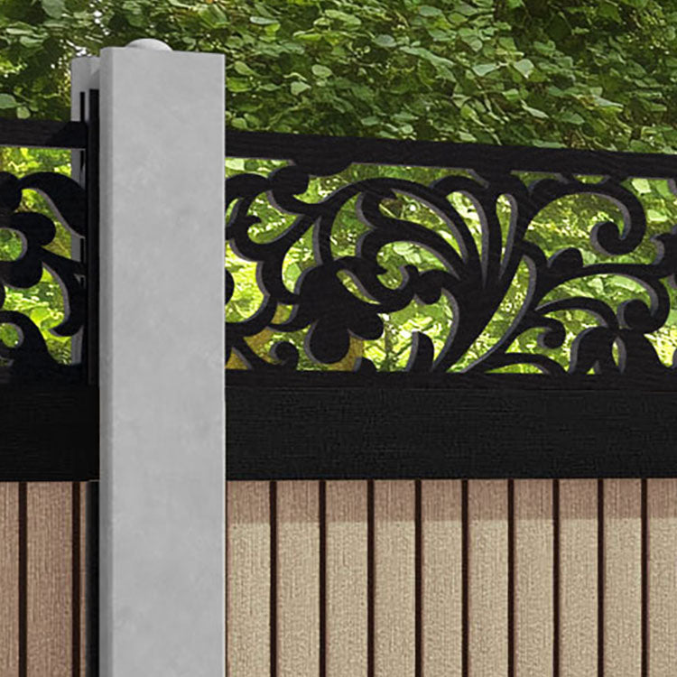 Virtis Eden Fence Panel - Light Oak - for existing concrete posts