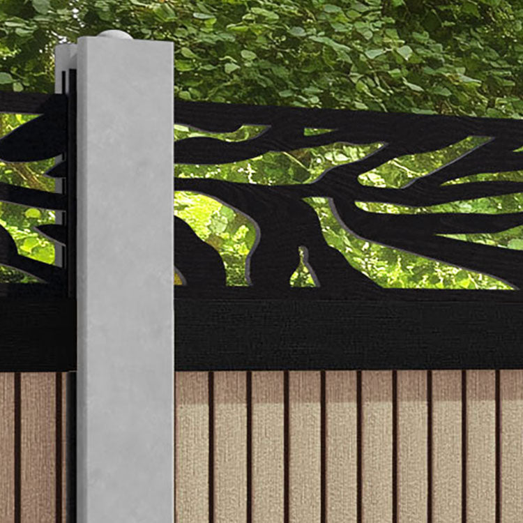 Virtis Malawi Fence Panel - Light Oak - for existing concrete posts