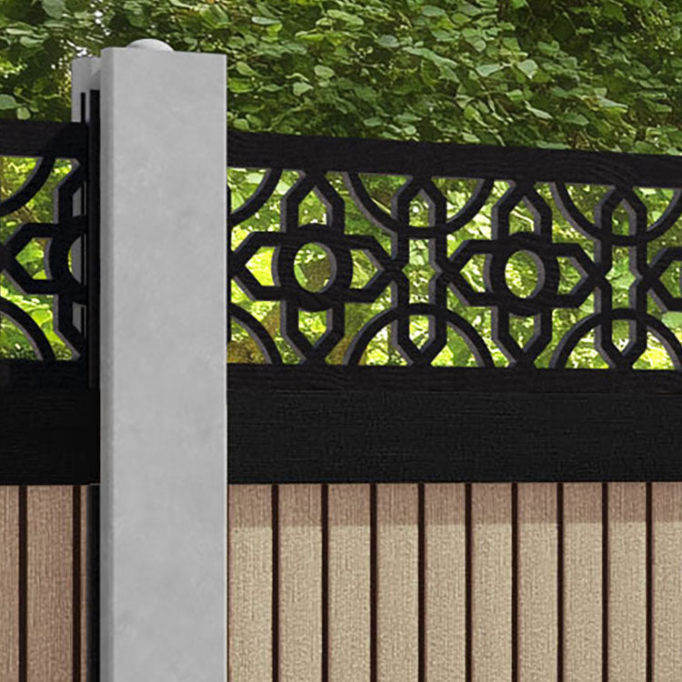 Virtis Nabila Fence Panel - Light Oak - for existing concrete posts