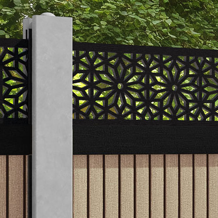 Virtis Narwa Fence Panel - Light Oak - for existing concrete posts
