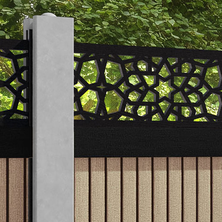 Virtis Nazira Fence Panel - Light Oak - for existing concrete posts