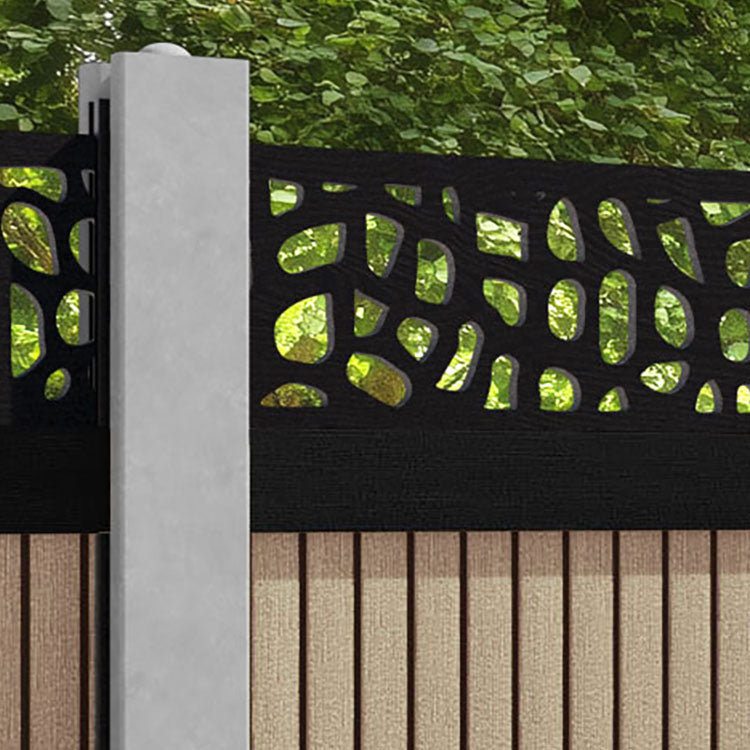 Virtis Pebble Fence Panel - Light Oak - for existing concrete posts
