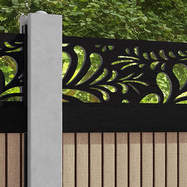 Virtis Petal Fence Panel - Light Oak - for existing concrete posts