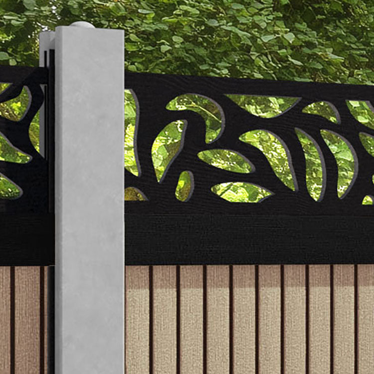 Virtis Plume Fence Panel - Light Oak - for existing concrete posts