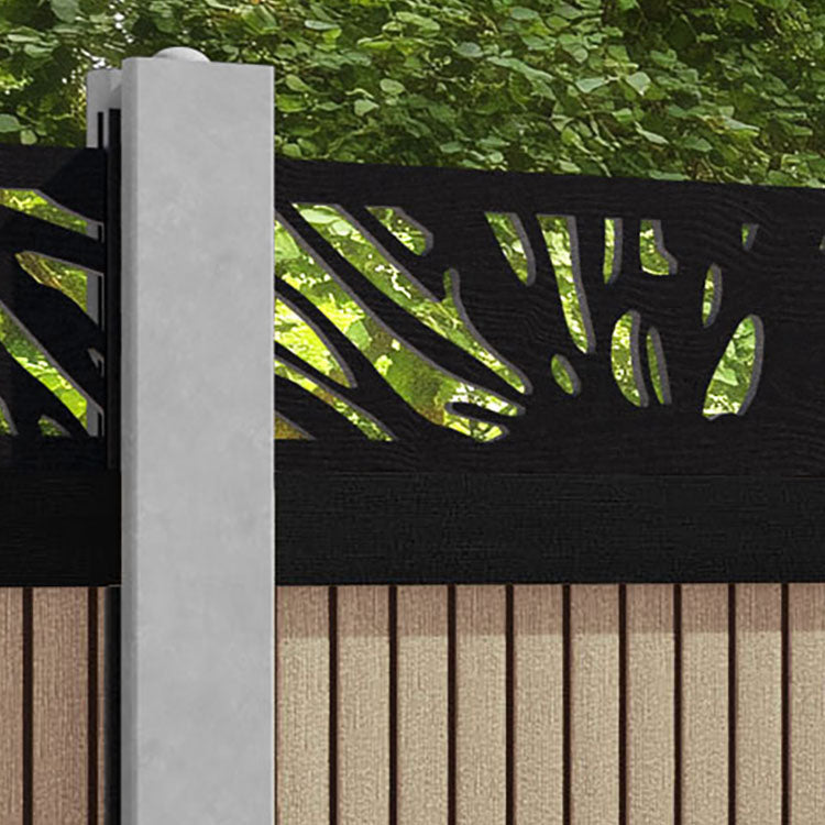 Virtis Poppy Fence Panel - Light Oak - for existing concrete posts