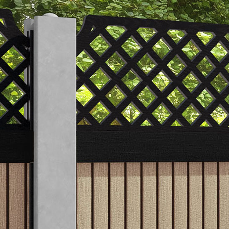 Virtis Regal Hive Fence Panel - Light Oak - for existing concrete posts