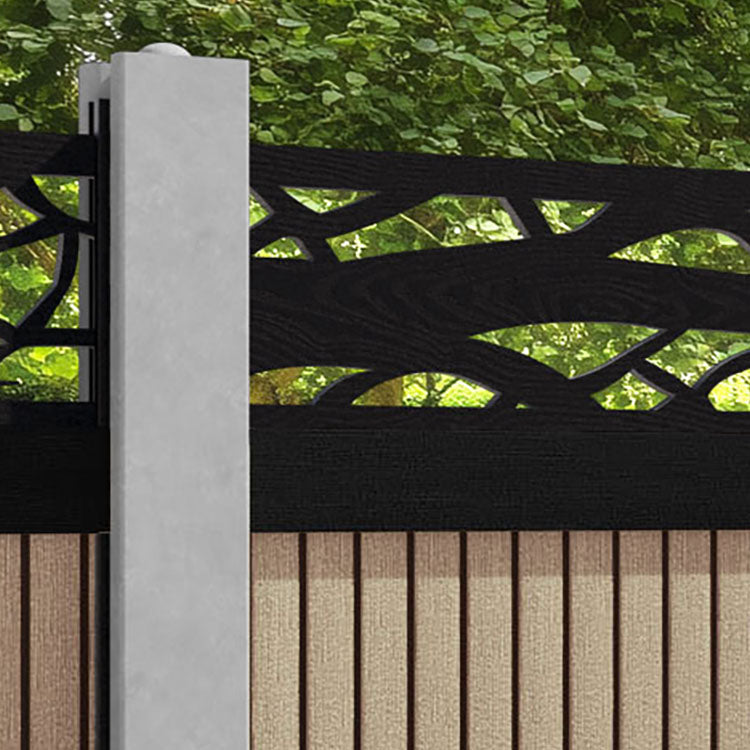 Virtis Twilight Fence Panel - Light Oak - for existing concrete posts