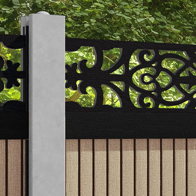 Virtis Windsor Fence Panel - Light Oak - for existing concrete posts