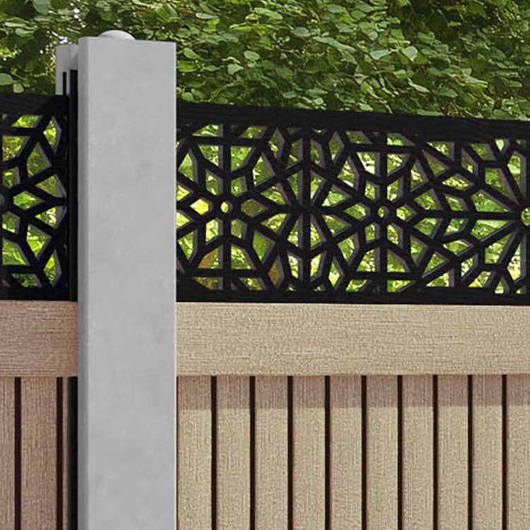 Virtis Alnara Fence Panel - Light Oak - for existing concrete posts