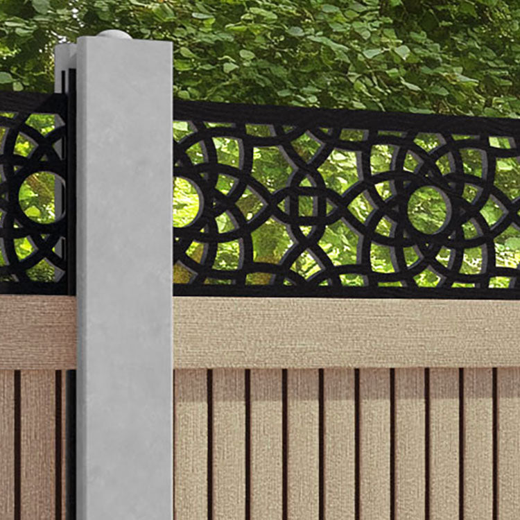 Virtis Ambar Fence Panel - Light Oak - for existing concrete posts