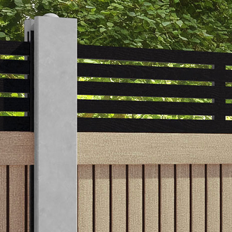 Virtis Aspen Fence Panel - Light Oak - for existing concrete posts