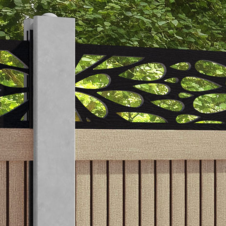 Virtis Blossom Fence Panel - Light Oak - for existing concrete posts