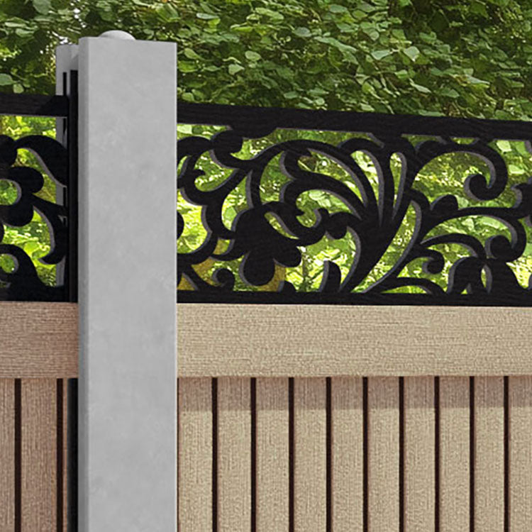 Virtis Eden Fence Panel - Light Oak - for existing concrete posts