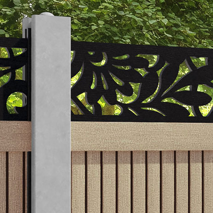 Virtis Heritage Fence Panel - Light Oak - for existing concrete posts