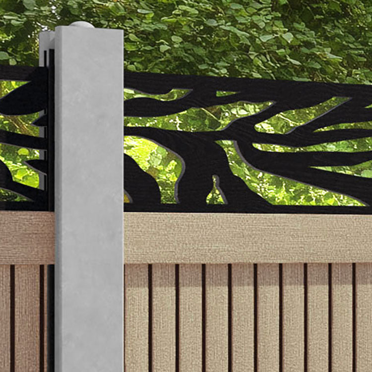 Virtis Malawi Fence Panel - Light Oak - for existing concrete posts