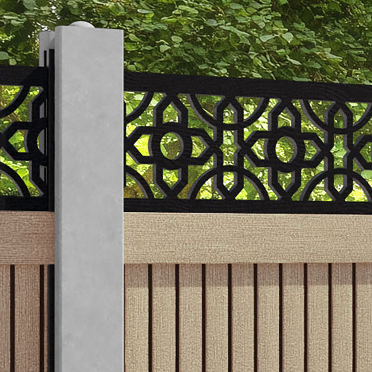 Virtis Nabila Fence Panel - Light Oak - for existing concrete posts