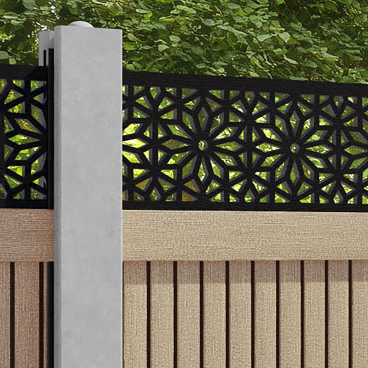 Virtis Narwa Fence Panel - Light Oak - for existing concrete posts