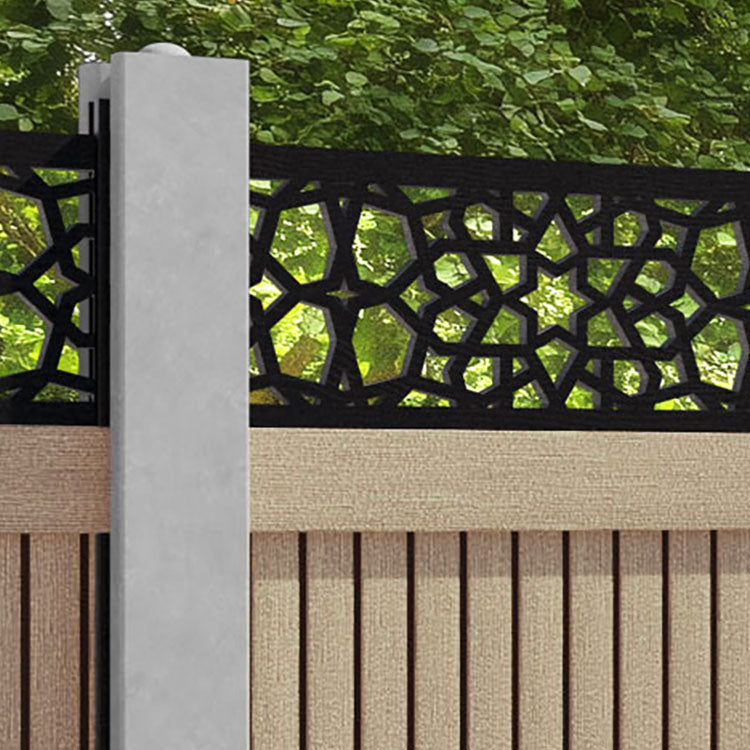 Virtis Nazira Fence Panel - Light Oak - for existing concrete posts