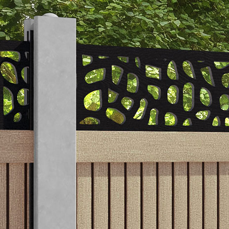 Virtis Pebble Fence Panel - Light Oak - for existing concrete posts