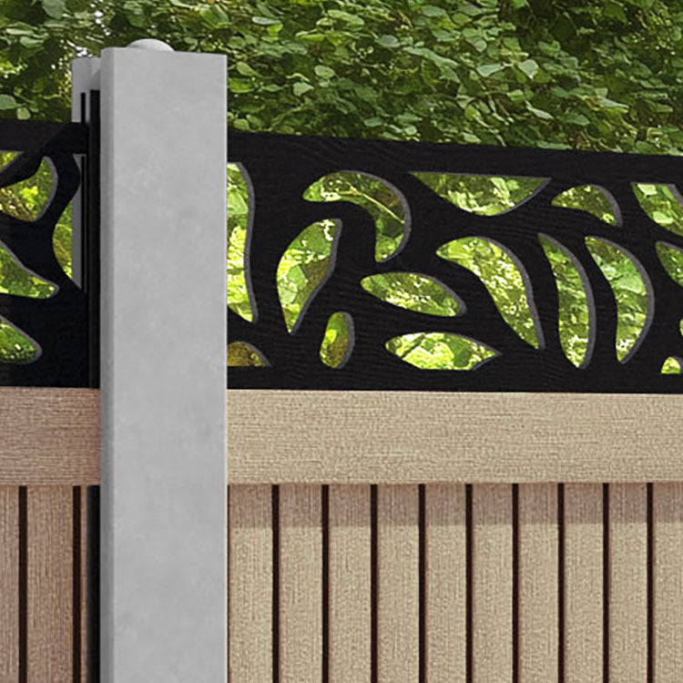 Virtis Plume Fence Panel - Light Oak - for existing concrete posts