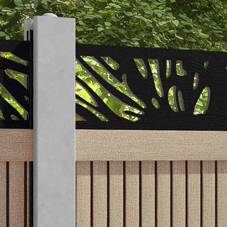 Virtis Poppy Fence Panel - Light Oak - for existing concrete posts
