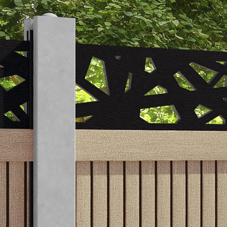 Virtis Prism Fence Panel - Light Oak - for existing concrete posts