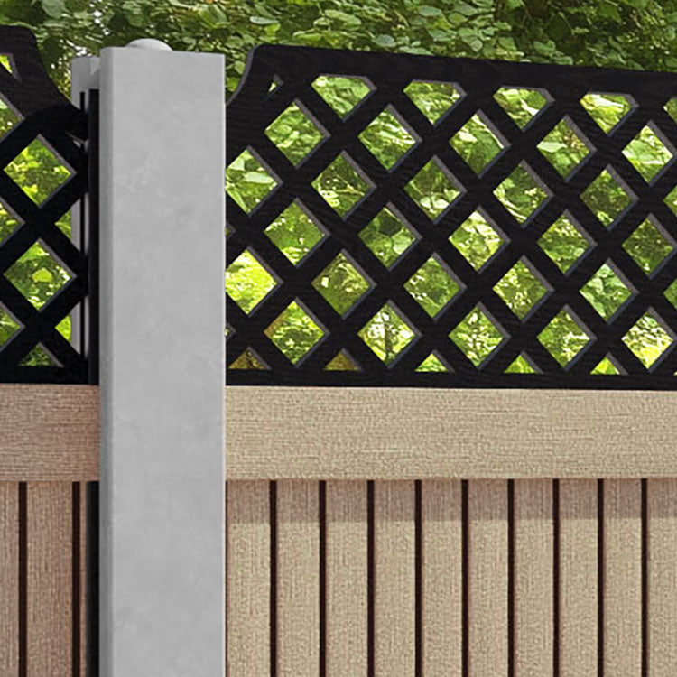 Virtis Regal Hive Fence Panel - Light Oak - for existing concrete posts