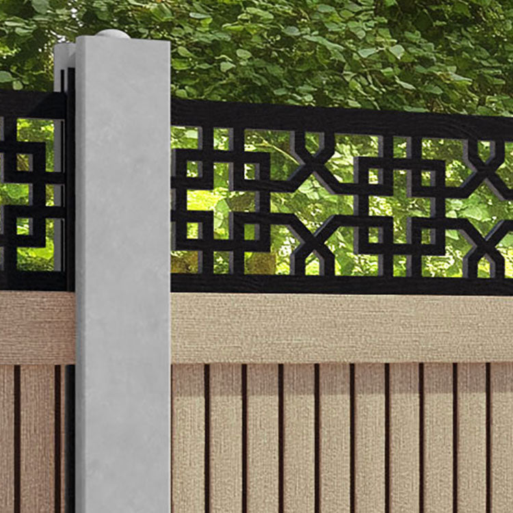 Virtis Zaria Fence Panel - Light Oak - for existing concrete posts